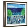 By The Sea, 2021,(acrylics on paper)-Lisa Graa Jensen-Framed Giclee Print