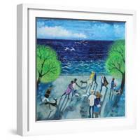 By The Sea, 2021,(acrylics on paper)-Lisa Graa Jensen-Framed Giclee Print