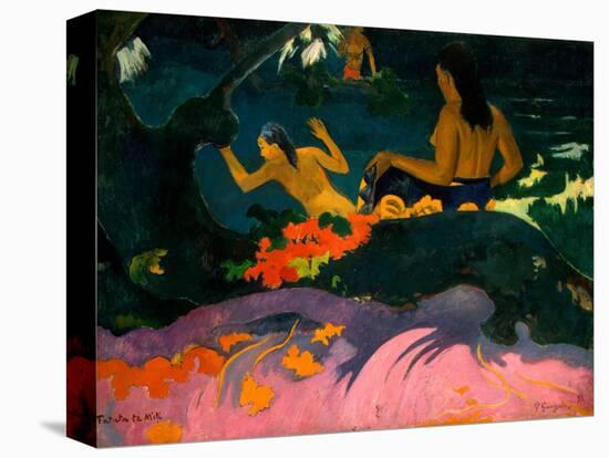 By the Sea (Fatata Te Mit)-Paul Gauguin-Stretched Canvas