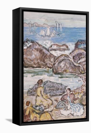 By the Sea-Maurice Brazil Prendergast-Framed Stretched Canvas