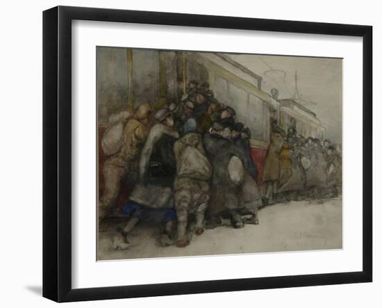 By the Tram, 1920-Alexander Ivanovich Vakhrameyev-Framed Giclee Print