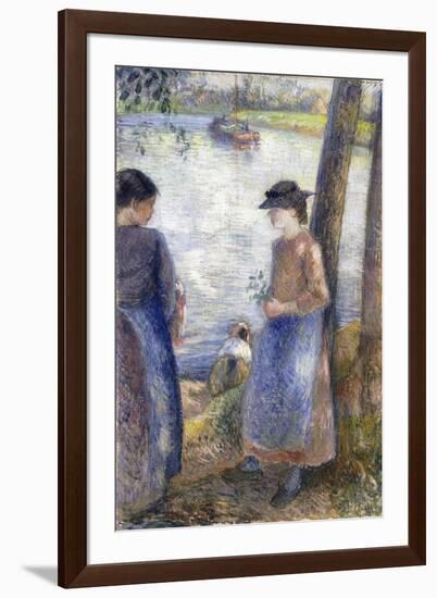 By the Water, 1881-Camille Pissarro-Framed Giclee Print