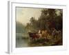 By the water post, 1871-Anders Askevold-Framed Giclee Print