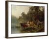 By the water post, 1871-Anders Askevold-Framed Giclee Print