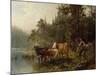 By the water post, 1871-Anders Askevold-Mounted Giclee Print