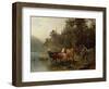 By the water post, 1871-Anders Askevold-Framed Giclee Print