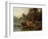 By the water post, 1871-Anders Askevold-Framed Giclee Print