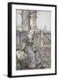 Bye, Baby Bunting.' Mother With Her Baby in a Cot. Father Going Hunting in the Background-Arthur Rackham-Framed Giclee Print