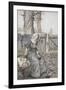 Bye, Baby Bunting.' Mother With Her Baby in a Cot. Father Going Hunting in the Background-Arthur Rackham-Framed Giclee Print