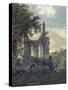 Byland Abbey, Yorkshire, C.1793 (Watercolour Touched with Black Ink over Indications in Graphite)-Thomas Girtin-Stretched Canvas