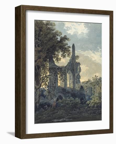 Byland Abbey, Yorkshire, C.1793 (Watercolour Touched with Black Ink over Indications in Graphite)-Thomas Girtin-Framed Giclee Print