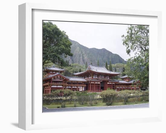 Byodo-In Temple, Buddhist Shrine on Windward Coast, Oahu, Hawaiian Islands-Alison Wright-Framed Photographic Print