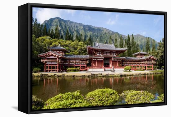 Byodo-In Temple, Valley of the Temples, Kaneohe, Oahu, Hawaii, United States of America, Pacific-Michael DeFreitas-Framed Stretched Canvas