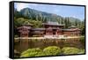 Byodo-In Temple, Valley of the Temples, Kaneohe, Oahu, Hawaii, United States of America, Pacific-Michael DeFreitas-Framed Stretched Canvas