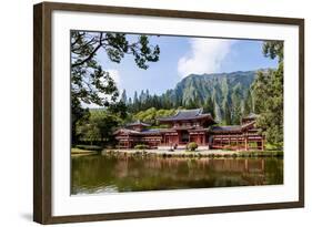 Byodo-In Temple, Valley of the Temples, Kaneohe, Oahu, Hawaii, United States of America, Pacific-Michael DeFreitas-Framed Photographic Print