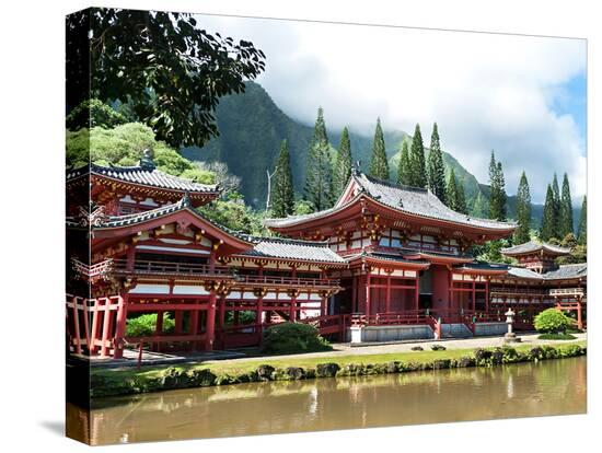 Byodo In Temple-Amanda Abel-Stretched Canvas