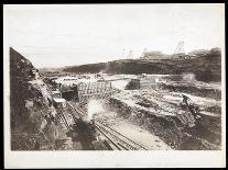 View of Construction of the Panama Canal with Concrete Forms, Trains, Digging Machines and…-Byron Company-Giclee Print