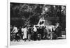 Bystanders Examining an Abandoned Tank on the Rue De Medicis, Liberation of Paris, August 1944-null-Framed Giclee Print