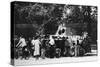 Bystanders Examining an Abandoned Tank on the Rue De Medicis, Liberation of Paris, August 1944-null-Stretched Canvas