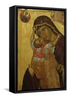 Byzantine Art. Greece. Icon with the Virgin of Tenderness (Kaardiotissa)-null-Framed Stretched Canvas