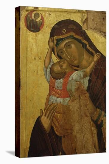 Byzantine Art. Greece. Icon with the Virgin of Tenderness (Kaardiotissa)-null-Stretched Canvas