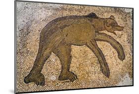 Byzantine bear mosaic, the Theater, Roman ruins of Bulla Regia, Tunisia-Nico Tondini-Mounted Photographic Print