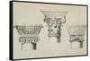 Byzantine Capitals from Columns in the Nave of the Church of St. Demetrius in Thessalonica-Charles Felix Marie Texier-Framed Stretched Canvas