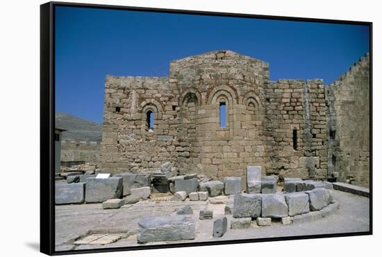 Byzantine Church of St. Paul, Acropolis, Lindos, Rhodes, Greek Islands, Greece-Nelly Boyd-Framed Stretched Canvas
