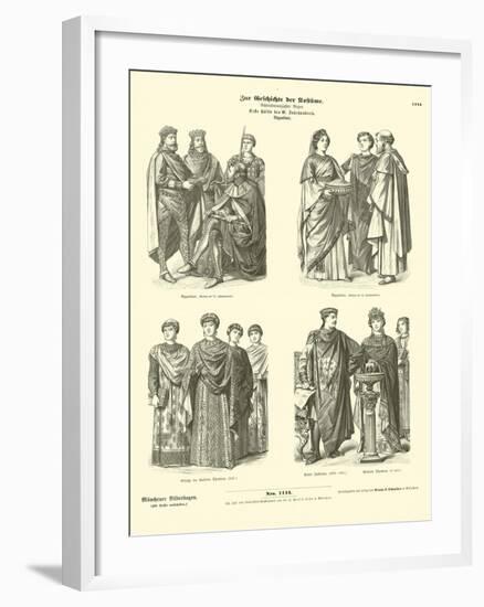 Byzantine Costumes, First Half of 6th Century-null-Framed Giclee Print