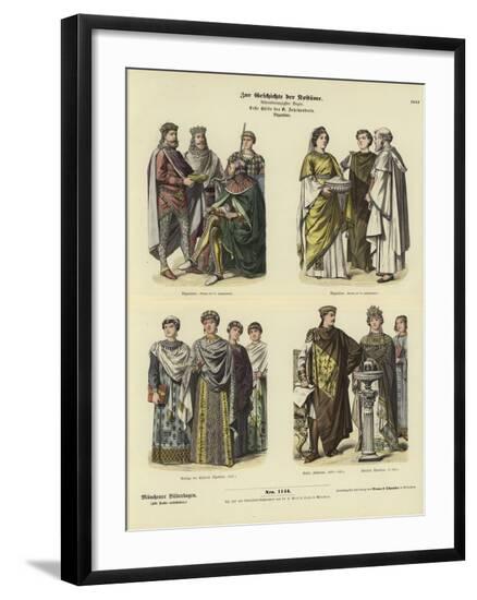 Byzantine Costumes, First Half of 6th Century--Framed Giclee Print