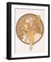 Byzantine Head of a Blond Maiden; Tete Byzantine D'Une Femme Blonde, C.1897 (Lithograph in Colours)-Alphonse Mucha-Framed Giclee Print