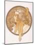Byzantine Head of a Blond Maiden; Tete Byzantine D'Une Femme Blonde, C.1897 (Lithograph in Colours)-Alphonse Mucha-Mounted Giclee Print