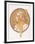 Byzantine Head of a Blond Maiden; Tete Byzantine D'Une Femme Blonde, C.1897 (Lithograph in Colours)-Alphonse Mucha-Framed Premium Giclee Print