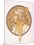 Byzantine Head of a Blond Maiden; Tete Byzantine D'Une Femme Blonde, C.1897 (Lithograph in Colours)-Alphonse Mucha-Mounted Premium Giclee Print