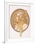 Byzantine Head of a Blond Maiden; Tete Byzantine D'Une Femme Blonde, C.1897 (Lithograph in Colours)-Alphonse Mucha-Framed Giclee Print