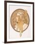 Byzantine Head of a Blond Maiden; Tete Byzantine D'Une Femme Blonde, C.1897 (Lithograph in Colours)-Alphonse Mucha-Framed Giclee Print