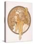Byzantine Head of a Blond Maiden; Tete Byzantine D'Une Femme Blonde, C.1897 (Lithograph in Colours)-Alphonse Mucha-Stretched Canvas
