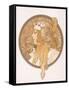 Byzantine Head of a Blond Maiden; Tete Byzantine D'Une Femme Blonde, C.1897 (Lithograph in Colours)-Alphonse Mucha-Framed Stretched Canvas