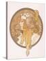 Byzantine Head of a Blond Maiden; Tete Byzantine D'Une Femme Blonde, C.1897 (Lithograph in Colours)-Alphonse Mucha-Stretched Canvas