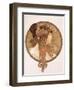 Byzantine Head of a Brunette; Tete Byzantine D'Une Brunette, C.1897 (Lithograph in Colours)-Alphonse Mucha-Framed Giclee Print