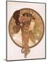 Byzantine Head of a Brunette; Tete Byzantine D'Une Brunette, C.1897 (Lithograph in Colours)-Alphonse Mucha-Mounted Giclee Print