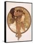 Byzantine Head of a Brunette; Tete Byzantine D'Une Brunette, C.1897 (Lithograph in Colours)-Alphonse Mucha-Framed Stretched Canvas