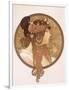 Byzantine Head of a Brunette; Tete Byzantine D'Une Brunette, C.1897 (Lithograph in Colours)-Alphonse Mucha-Framed Giclee Print