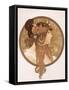 Byzantine Head of a Brunette; Tete Byzantine D'Une Brunette, C.1897 (Lithograph in Colours)-Alphonse Mucha-Framed Stretched Canvas
