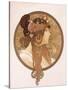 Byzantine Head of a Brunette; Tete Byzantine D'Une Brunette, C.1897 (Lithograph in Colours)-Alphonse Mucha-Stretched Canvas