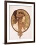 Byzantine Head of a Brunette; Tete Byzantine D'Une Brunette, C.1897 (Lithograph in Colours)-Alphonse Mucha-Framed Giclee Print