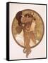 Byzantine Head of a Brunette; Tete Byzantine D'Une Brunette, C.1897 (Lithograph in Colours)-Alphonse Mucha-Framed Stretched Canvas