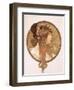 Byzantine Head of a Brunette; Tete Byzantine D'Une Brunette, C.1897 (Lithograph in Colours)-Alphonse Mucha-Framed Giclee Print