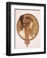 Byzantine Head of a Brunette; Tete Byzantine D'Une Brunette, C.1897 (Lithograph in Colours)-Alphonse Mucha-Framed Giclee Print