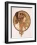 Byzantine Head of a Brunette; Tete Byzantine D'Une Brunette, C.1897 (Lithograph in Colours)-Alphonse Mucha-Framed Giclee Print